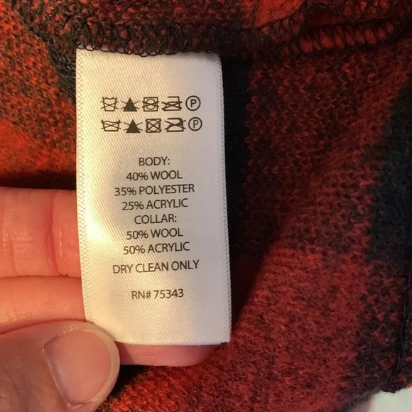 Rachel Zoe size large NWT red black Buffalo plaid gingham pullover sweater zip - Picture 8 of 8